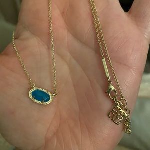 Petite Kendra Scott Teal Agate Necklace